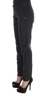 Pantalones de ajuste regular negro elegante