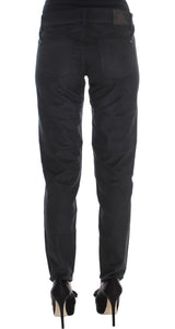 Pantalones de ajuste regular negro elegante