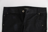 Pantalones de ajuste regular negro elegante