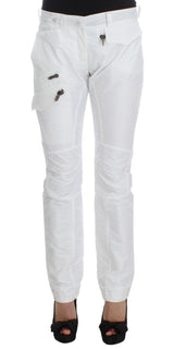 Pantalon de chargement en nylon blanc chic par designer italien