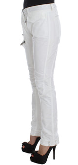 Chic White Nylon Cargo Hosen des italienischen Designers