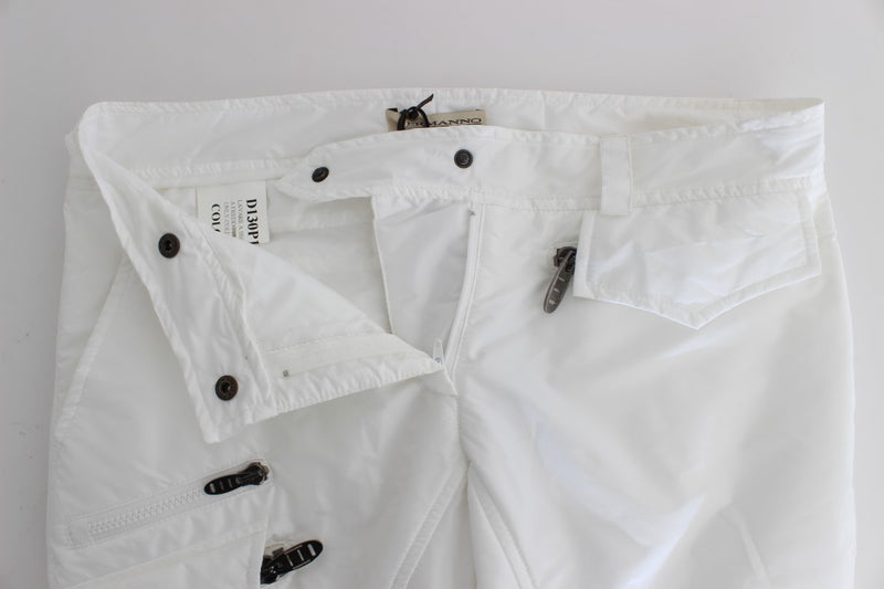 Chic White Nylon Cargo Pants by Italian Designer