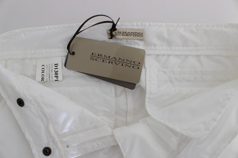 Chic White Nylon Cargo Hosen des italienischen Designers