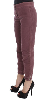 Chic Bordeaux Capri Cropped Cargo Hosen