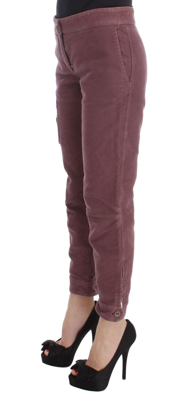 Κομψό Bordeaux Capri Cropped Cargo Pants