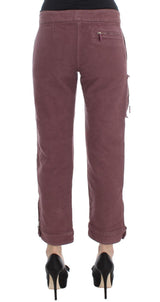 Chic Bordeaux Capri Cropped Cargo Hosen