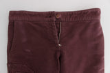 Chic Bordeaux Capri Cropped Cargo Pants