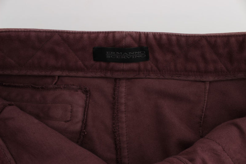 Κομψό Bordeaux Capri Cropped Cargo Pants