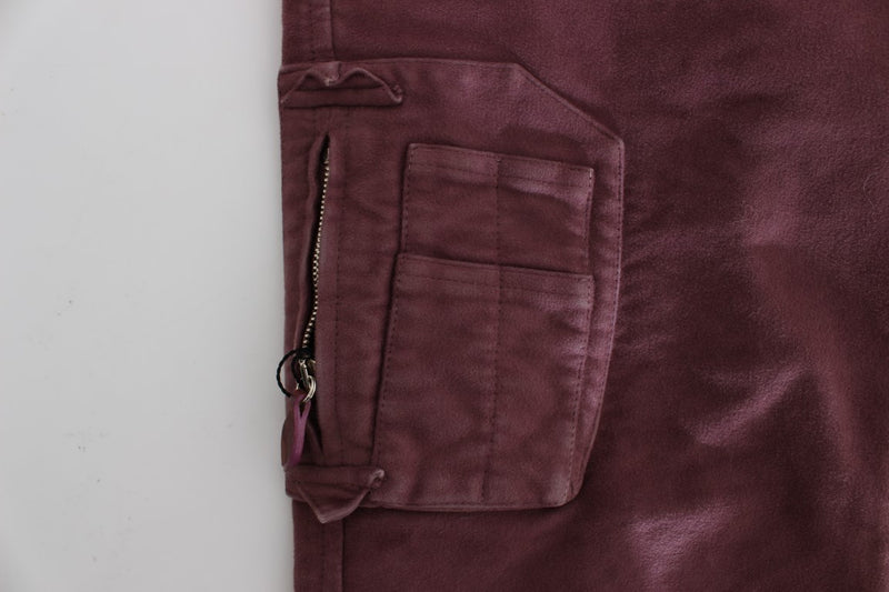 Κομψό Bordeaux Capri Cropped Cargo Pants