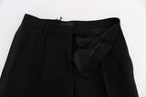 Chic Black Wide Leg Seidenmischjeans