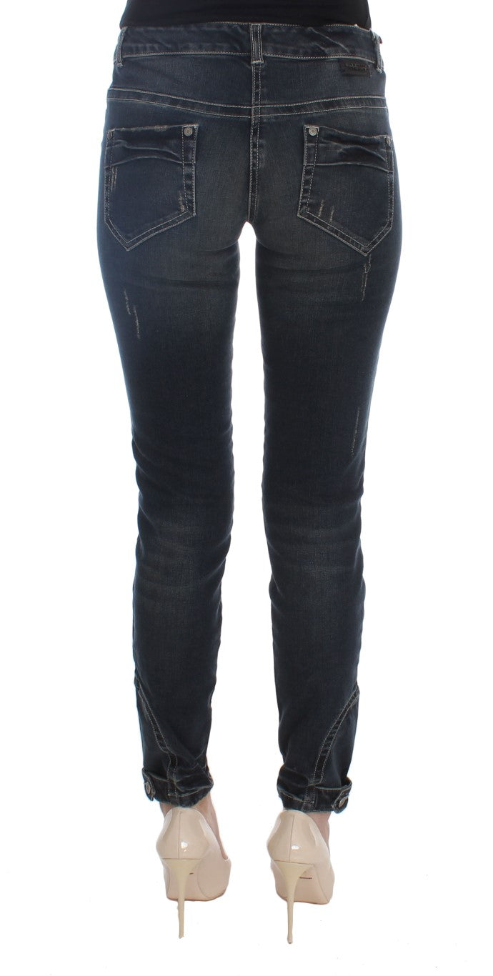 Chic Blue Slim Fit Jeans italianos