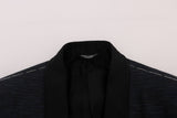 Elegant Blue & Black Slim Fit Suit Ensemble