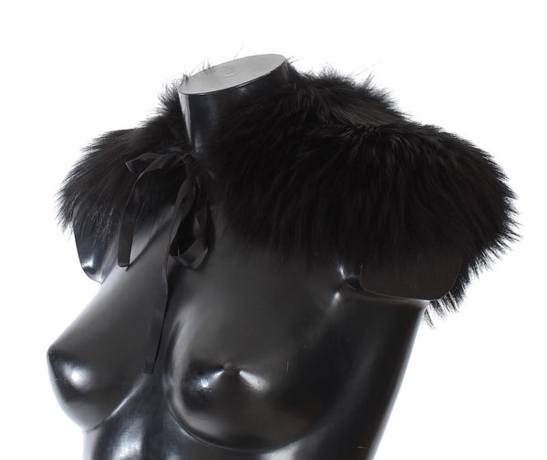 Black Fox Fur Chic Wrap Wrap