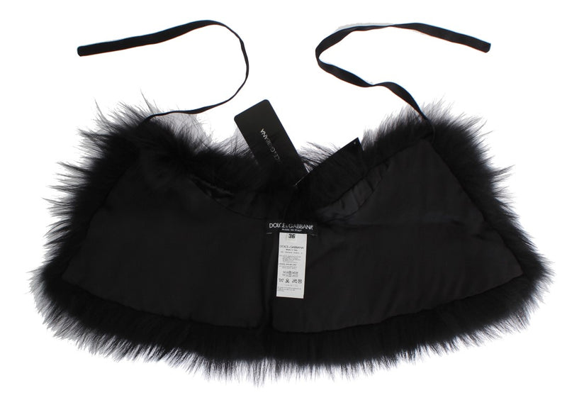 Black Fox Fur Chic Wrap Wrap