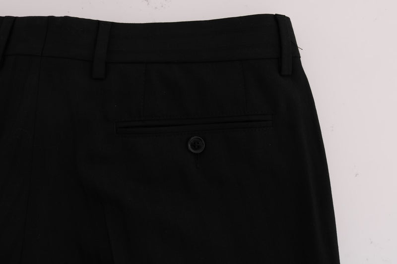 Elegantes pantalones de vestir recto a rayas negras