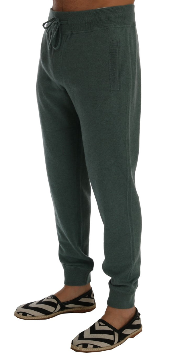 Pantalon sport en cachemire vert élégant