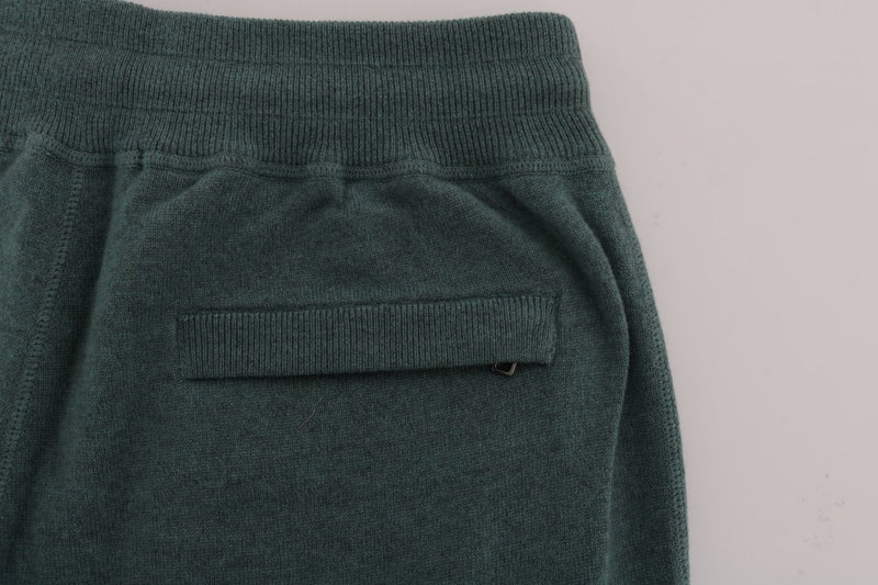 Eleganti pantaloni sportivi in ​​cashmere verde