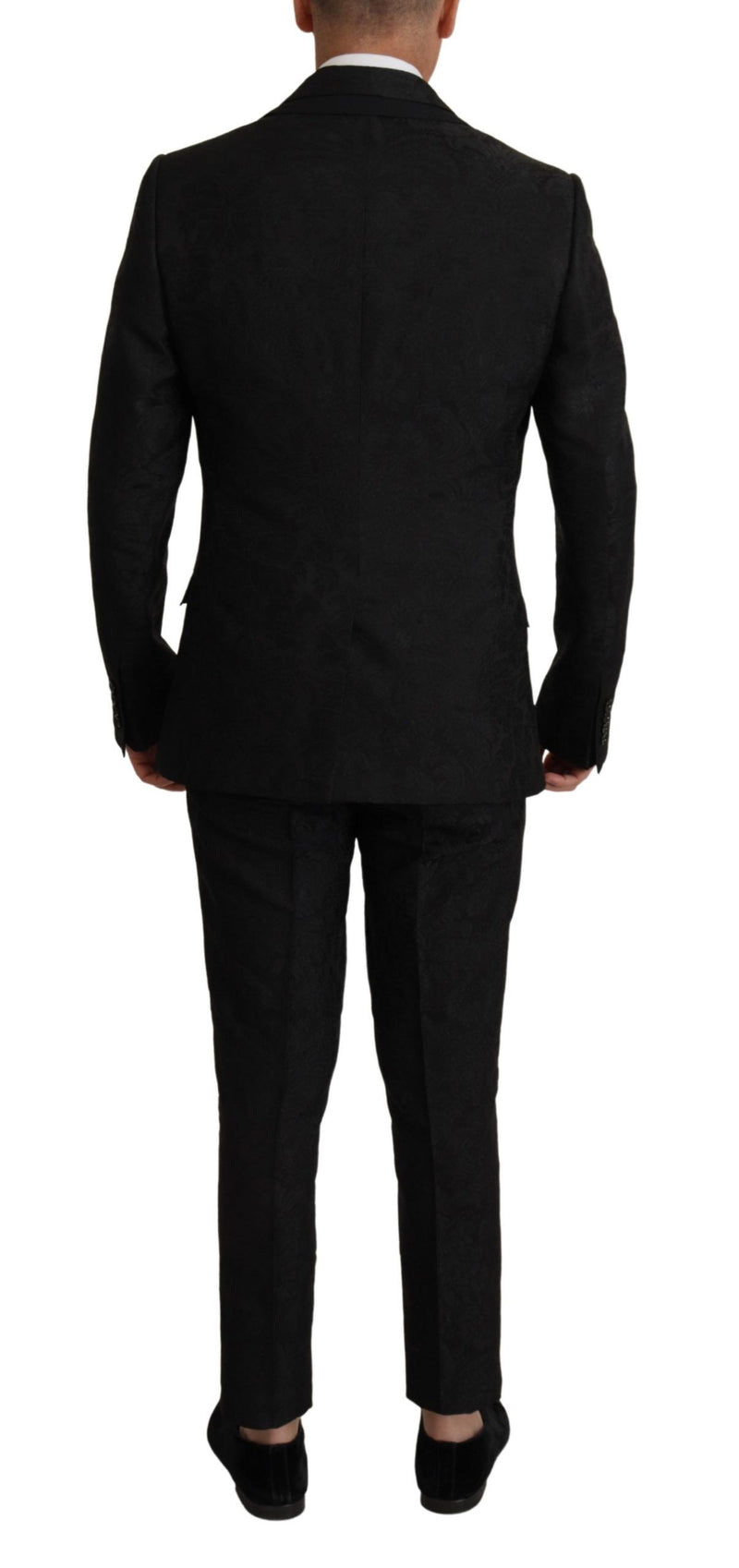 Elegante traje de martini negro de dos piezas