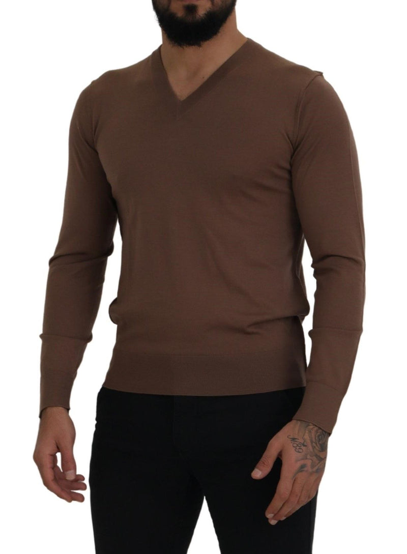 Elegante maglione pullover di lana vergine a V Virgin