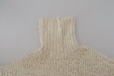 Elegant Cream Turtleneck Wool Blend Sweater