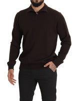 Elegante maglione pullover con cerniera in cashmere