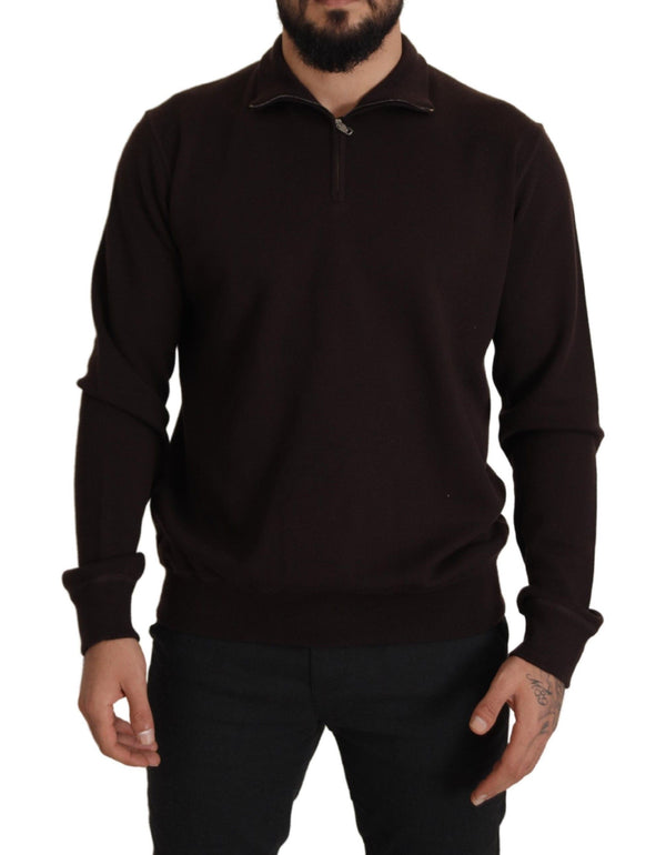 Elegante maglione pullover con cerniera in cashmere