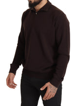 Elegante maglione pullover con cerniera in cashmere