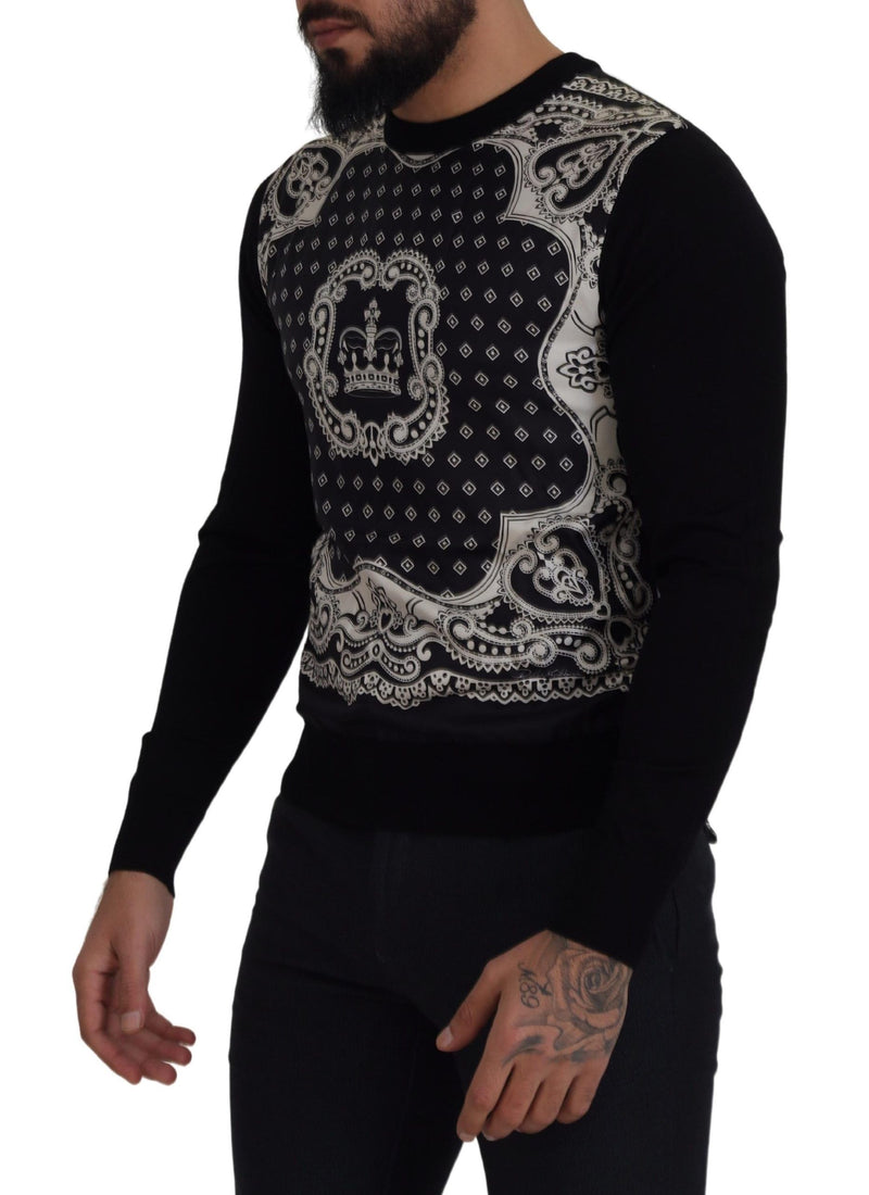 Eleganter Wollseide -Mischung Crewneck -Pullover