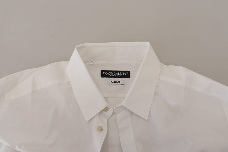 Elegante camisa de vestir de plumas de pavo real blanco