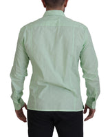 Mint Green Slim Fit Casual Button-Down-Shirt