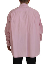 Elegante camicia di cotone casual rosa