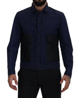 Camicia di cotone blu scuro