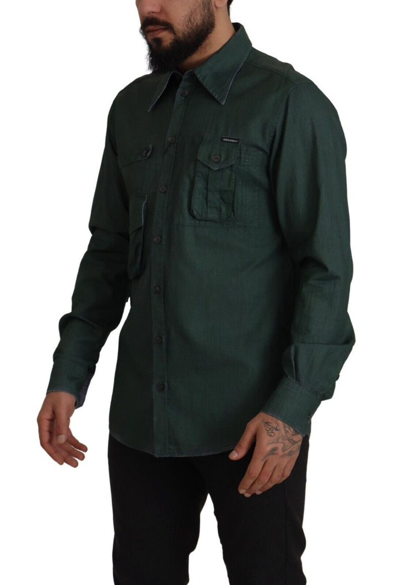 Emerald Elegance Slim Fit Casual Casual