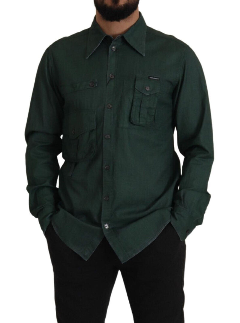 Emerald Elegance Slim Fit Casual Casual