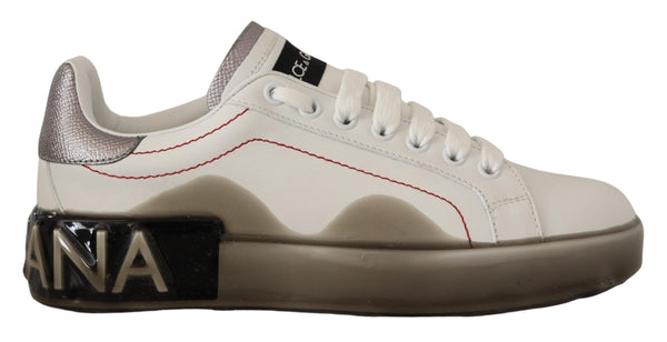 Eleganti sneaker in pelle bianca