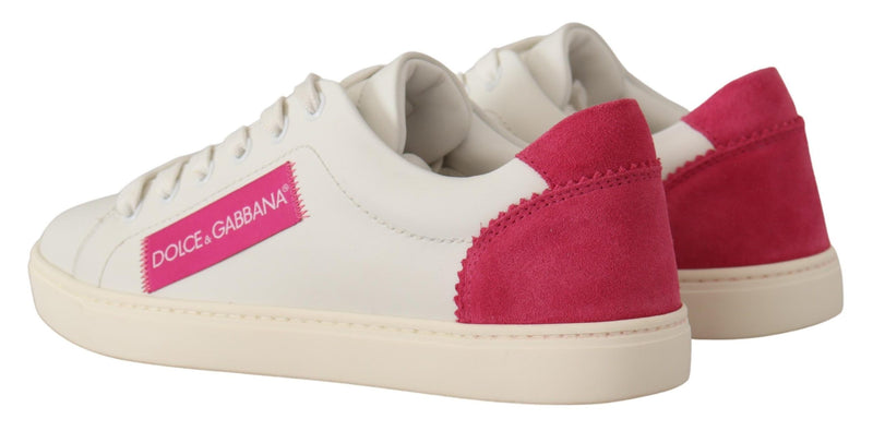 Elegante weiße Leder-Low-Top-Turnschuhe