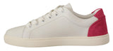 Elegante weiße Leder-Low-Top-Turnschuhe