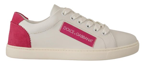 Elegantes zapatillas de deporte de cuero blanco