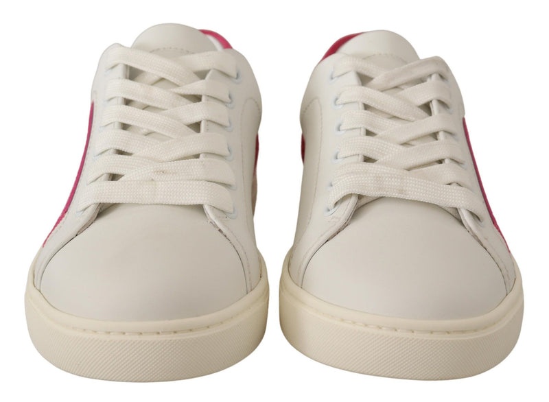 Elegante weiße Leder-Low-Top-Turnschuhe