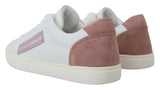 Sneaker chic rosa bianco in pelle rosa bianco