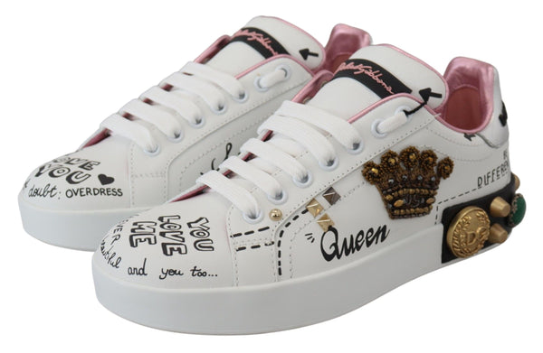 Queen Crown Chic Leder -Turnschuhe