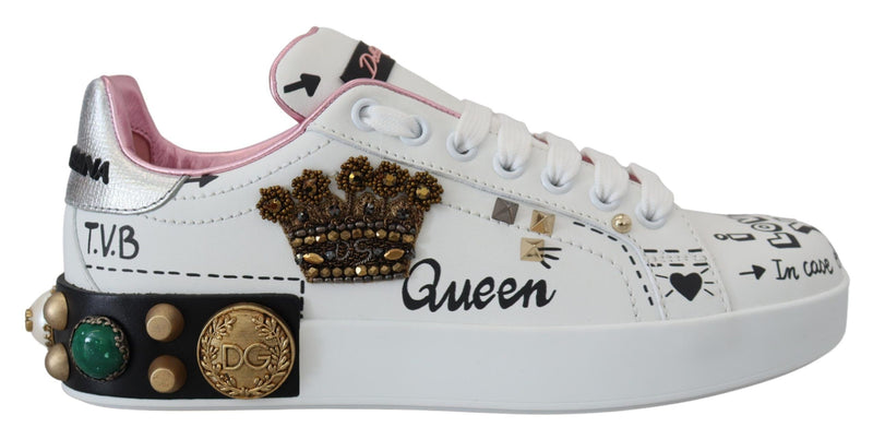 Zapatillas de cuero reina corona chic