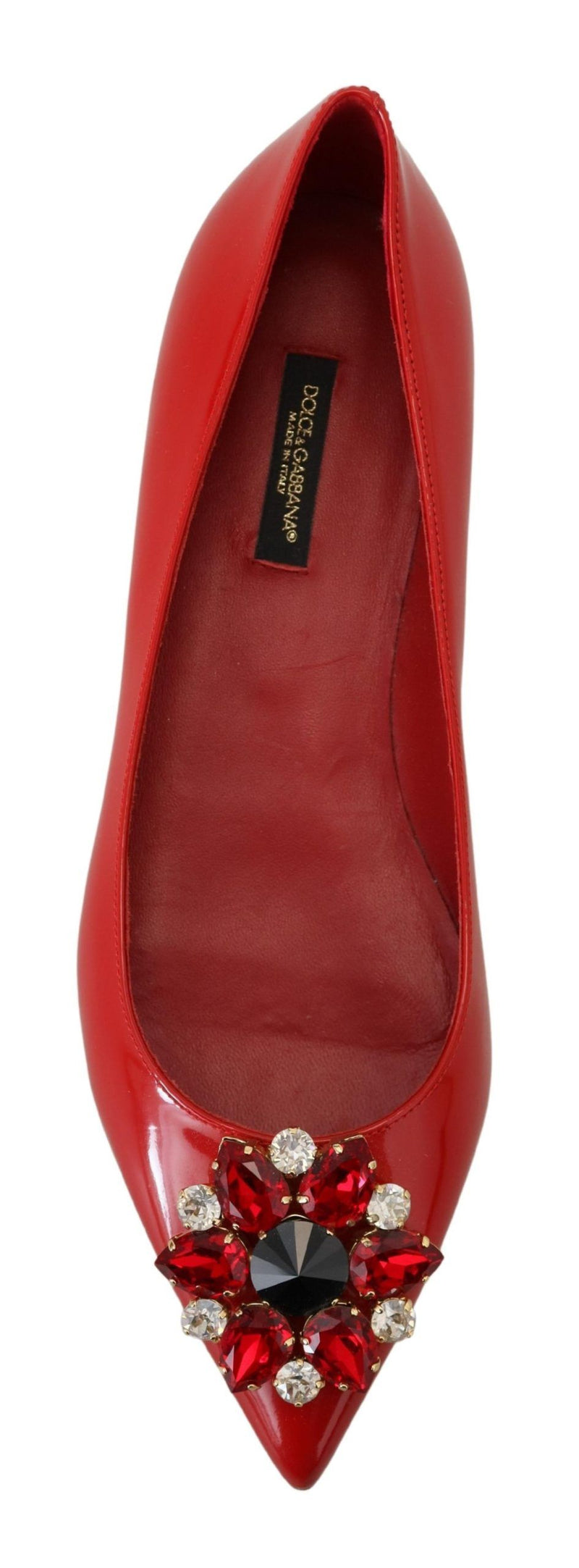 Mocassins en cristal en daim rouge - élégance exquise