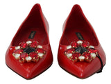 Mocasines de cristal de ante rojo: elegancia exquisita