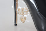 Elegant Black Gold Detail Talons Pumps