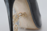 Elegant Black Gold Detail Talons Pumps