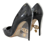 Elegant Black Gold Detail Talons Pumps