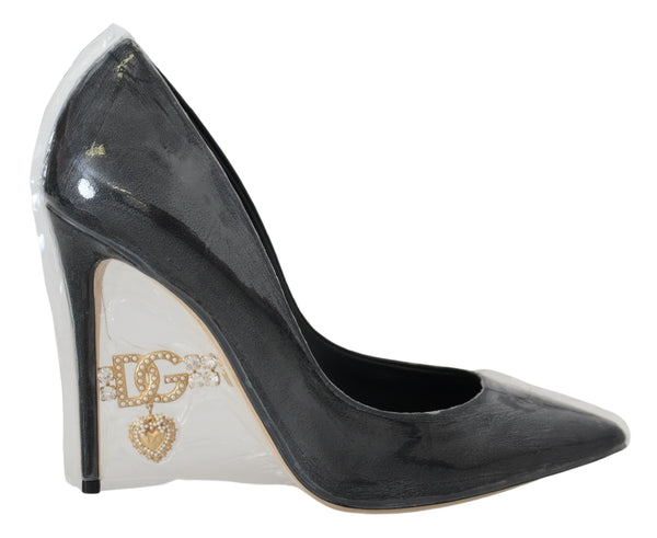 Elegant Black Gold Detail Talons Pumps