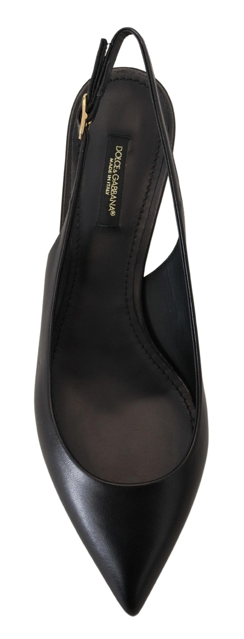 Eleganti pompe slingback in pelle nera