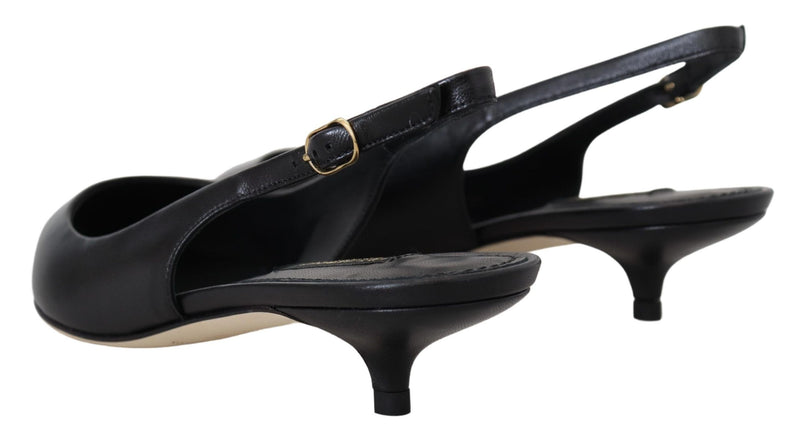 Eleganti pompe slingback in pelle nera